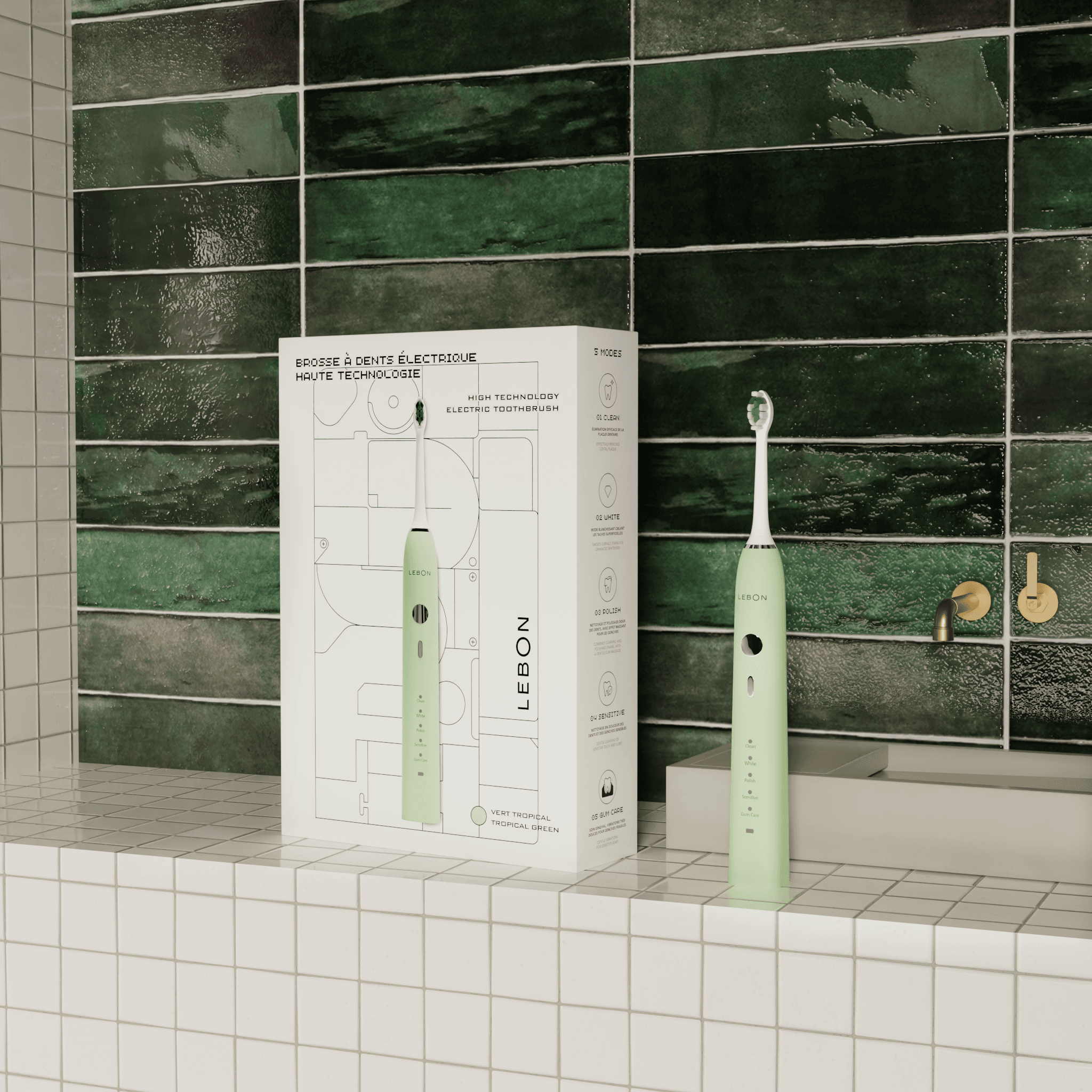 Electric Toothbrush Tropical Green