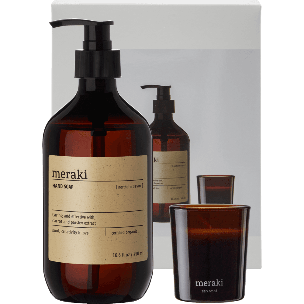 Gift box, Northern Dawn Hand Soap + Dark Wood Candle - Image 1